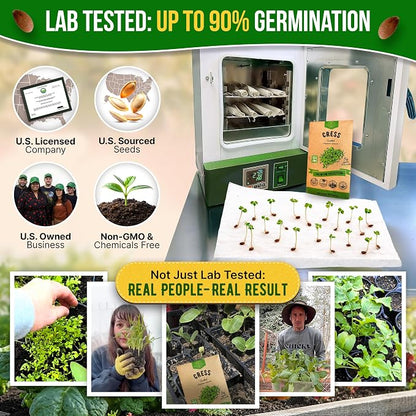 Organo Republic Curled Cress Seeds Pack 5G - Over 2,150 Non-GMO Heirloom Cress Seeds for Planting Greens in Individual Seed Packet, Greens Seeds for Planting Home Garden Indoor & Outdoor Gardening