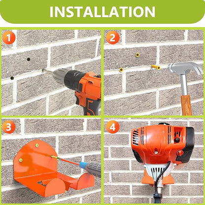 2 Pack Garage Organizer Trimmer Rack Heavy Duty Weed Eater Hanger Trimmer Hanger Garden Power Tool Hanger for Grass Trimmer, Hedge Trimmer, Garage Trimmer Garden Tools
