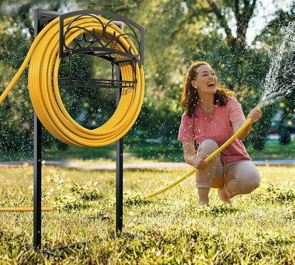 Fire Beauty Garden Hose Holder,Freestanding Water Hose Holder,In ground Hose Rack Organizer for Outdoor,Detachable Water Hose Holder Stake,Hose Reel Stand,Hose Hanger Rack for Lawn Yard