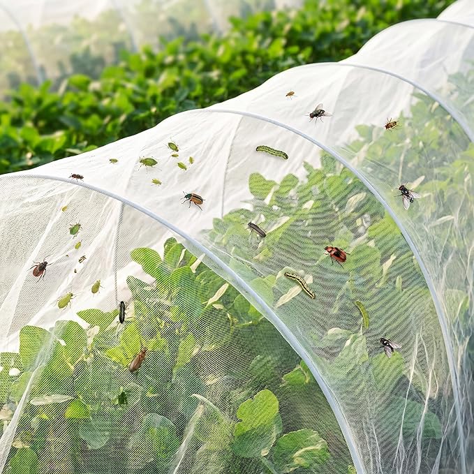 Zonon 10 x 13ft Mosquito Netting Garden Insect Bug Mesh Netting Garden Patio Mesh Screen Net Fly Insect Bug Bird Net Barrier for Patio Balcony Porch Gazebo Vegetables Fruits Plant Protection(White)