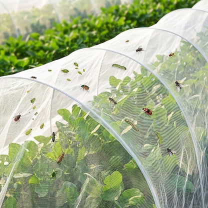Zonon 10 x 33ft Mosquito Netting Garden Insect Bug Mesh Netting Garden Patio Mesh Screen Net Fly Insect Bug Bird Net Barrier for Patio Balcony Porch Gazebo Vegetables Fruits Plant Protection(White)