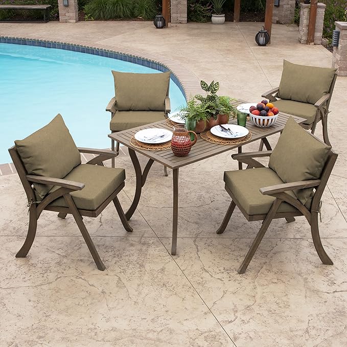 Arden Performance Outdoor Cushion Set, 21 x 21, Patio Cushion, Rain-Proof, Fade Resistant, Tan Hamilton