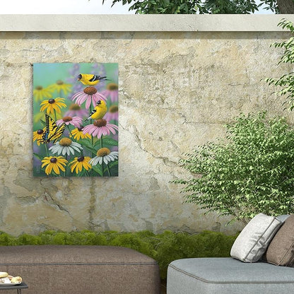 Outdoor Canvas Art - Jeff Hoff 'Curious Visitor' Wall Art for Outdoor Spaces, Patios, or Gardens by Trademark Fine Art