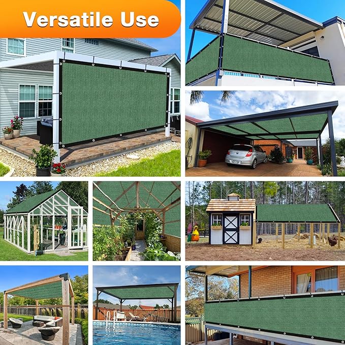 Artpuch Outdoor Pergola Shade Cover 5' X 9' Sun Shade Cloth with Grommets, 90% UV Protection Canopy Patio Privacy Screen (Customized Available) GN107, Green