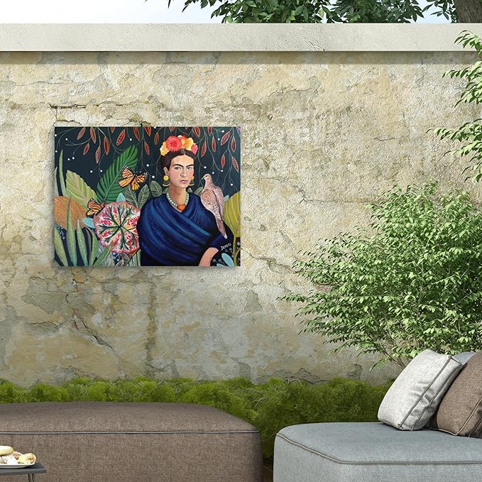Trademark Fine Art Outdoor Canvas Art - Sylvie Demers 'Frida' Wall Art for Outdoor Spaces, Patios, or Gardens