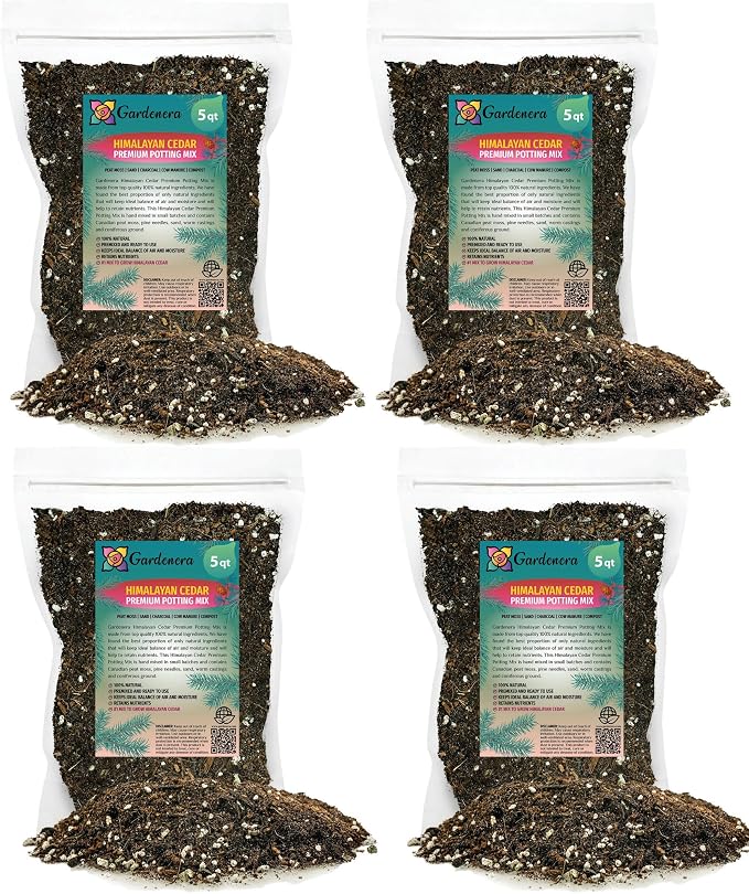 Gardenera Premium Himalayan Cedar Potting Soil Mix - Perfect Balance of Nutrients, Drainage, and Aeration for Healthy Cedar Trees - 20 Quart