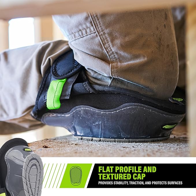 AWP Gel Stabilizer Non-Skid Knee Pads with Dual Layer Padding and Shock Stabilizer Caps for Flooring, Roofing, Decking for All-Day Support & Stability, Men and Women, One Size | L-22380-4