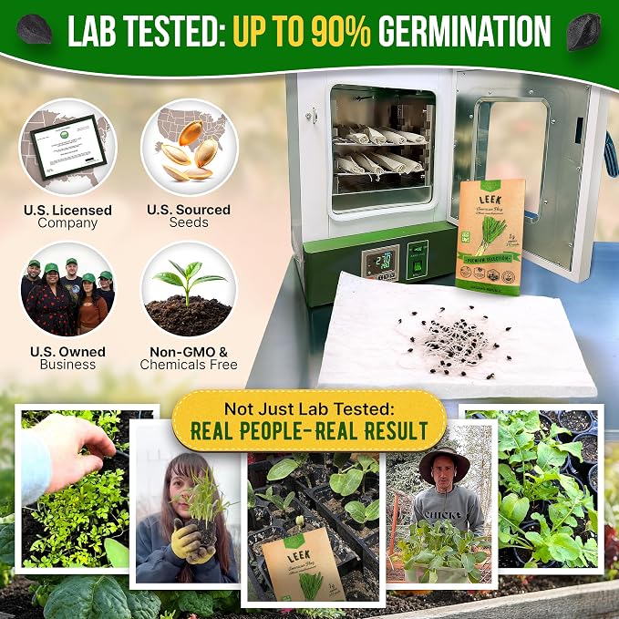 Organo Republic Onion Leek Seeds Pack 1G - Over 375 Non-GMO Heirloom Onion Seeds for Planting Vegetables in Individual Seed Packet, Vegetable Seeds for Planting Home Garden Indoor & Outdoor Gardening