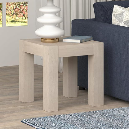 Henn&Hart Langston 22" Wide Square Side Table in Alder White
