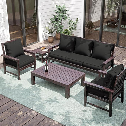 Premium Outdoor Seat Cushion Chair Cushions for Patio Furniture 24 L X 24 W X 5 H Waterproof & Fade Resistant Deep Seat and Backrest Cushion Set with Removable Covers for Chair, Sofa