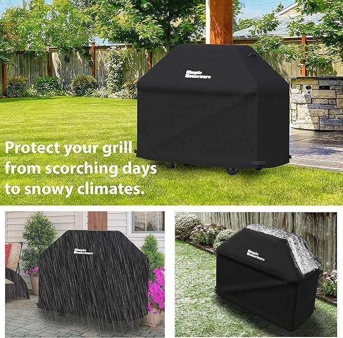 Simple Houseware 64 in. Heavy-Duty BBQ Gas Grill Cover, 600D Polyester Waterproof, Weather-Resistant