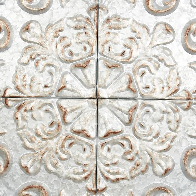 Deco 79 Metal Scroll Home Wall Decor Wall Sculpture with Embossed Details, Wall Art 36" x 2" x 36", Gray