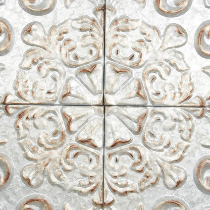Deco 79 Metal Scroll Home Wall Decor Wall Sculpture with Embossed Details, Wall Art 36" x 2" x 36", Gray