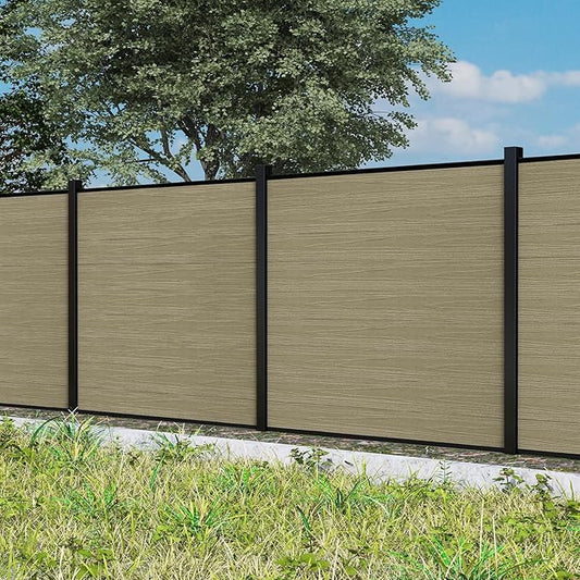 6ft W x 6ft H Outdoor Privacy Fence with Underground Sturdy Alloy Post, Tall Wind Resistant Fence Covering Privacy for Yard Backyard Garden and Swimming Pool(1 Post)