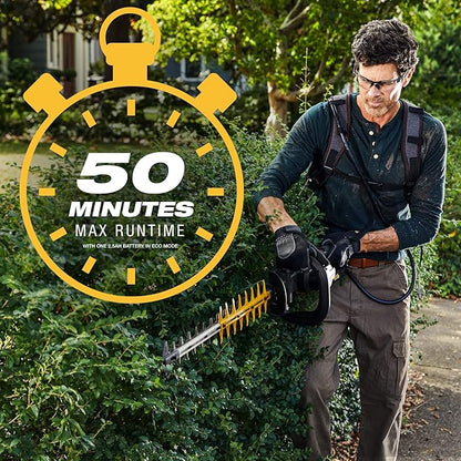 Cat DG620 60V 25” Brushless 2-Speed Backpack Hedge Trimmer Cordless, Shrub Trimmer with Rotating Rear Handle, Lightweight Bush Trimmer Cordless – Battery & Charger Included