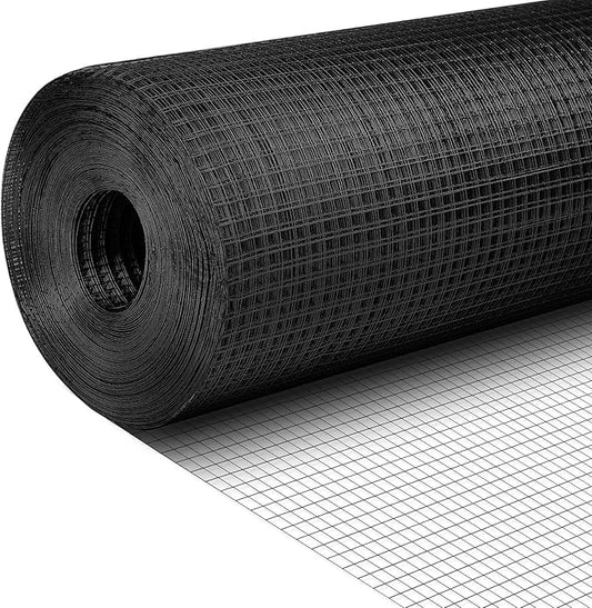 Tatuo Hardware Cloth 1/2 Inch 36in x 150ft Hot Dip Galvanized After Welded Cage Mesh Rolls 21 Gauge Metal Chicken Wire Roll Wire Fencing Poultry Netting for Raised Garden Rodent Animals(Black)