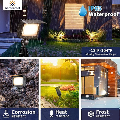 Gardenreet Low Voltage LED Flood Light - 7W Landscape Wall Wash Light, 12V Outdoor IP65 Waterproof Angle Adjustable, Warm White Wide Beam Hardwired Aluminum Brown for Garden Yard Patio House