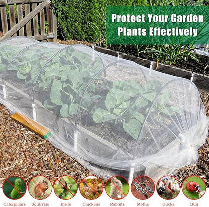 10 X 100 FT Garden Mesh Netting Pest Barrier for Raised Beds, Fruit Tree Netting for Cicadas, Bird Insect Nettings for Garden, Blueberry Bush Strawberry Netting Cover for Garden Protection