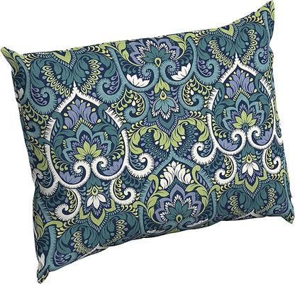 Arden Deep Seat Pillow Back Cushion, 23 x 17, Outdoor/Indoor Replacement Back Cushion, Plush Support, Fade-Resistant, Rain-Proof Patio Furniture Cushion, Sapphire Aurora Blue Damask
