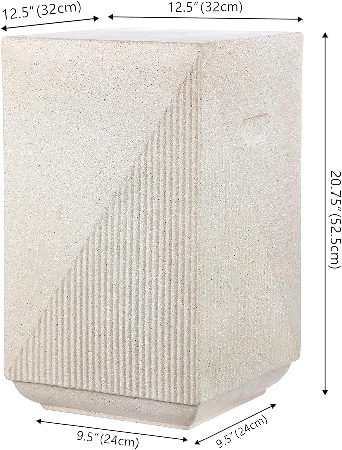 JONATHAN Y TBL1104A Adrian 20.75" Contemporary Minimalist Square Indoor/Outdoor Accent Table Modern, Mid-Century, Art Deco, Contemporary, Patio, Garden, Bathroom, Living Room, Cream Terrazzo Finish