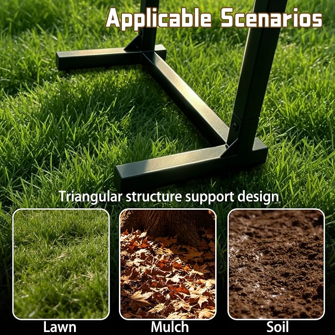 Garden Hose Holder, 57 Inch Extra Tall Freestanding Water Hose Stand, Heavy Duty Stainless Steel Ground Stake with Triangle Reinforcement, Supports 200 ft Hose