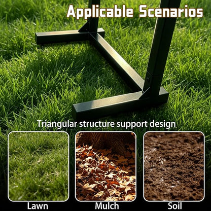 Garden Hose Holder, 57 Inch Extra Tall Freestanding Water Hose Stand, Heavy Duty Stainless Steel Ground Stake with Triangle Reinforcement, Supports 200 ft Hose
