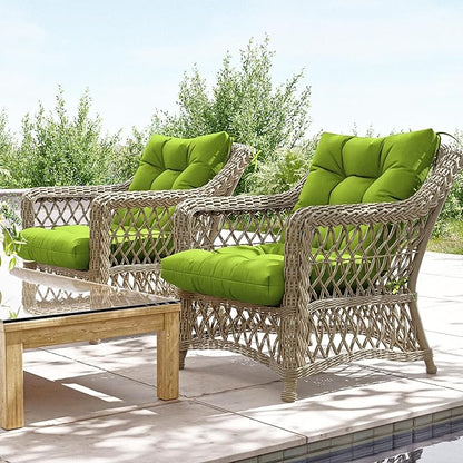 Patio Seat&Back Chair Cushions for Outdoor Furniture，Comfortable Cushions for Rocking/Dining/Lawn Chair-Set of 2