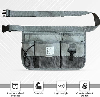 Soil & Sun Garden Tool Belt for Women, Tool Apron, Utility Belt Women, Teacher, Canvas Waist Apron with Pockets,Garden Aprons