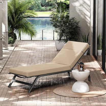 Chaise Lounge Cushions Outdoor, 80" L X 26" W X 4" D Lounge Chair Cushions for Outdoor Furniture, High-Density Foam Outdoor Chaise Cushion-Waterproof Fade-Resistant ThickPatio lounge chair cushion