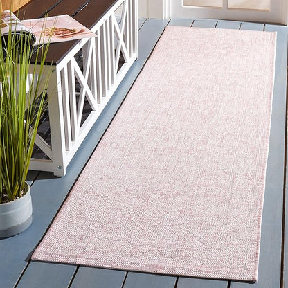 SAFAVIEH Courtyard Collection 2'3" x 8' Soft Pink/Ivory CY8680 Indoor/ Outside Waterproof Easy cleansingPatio Backyard Mudroom Runner Mat