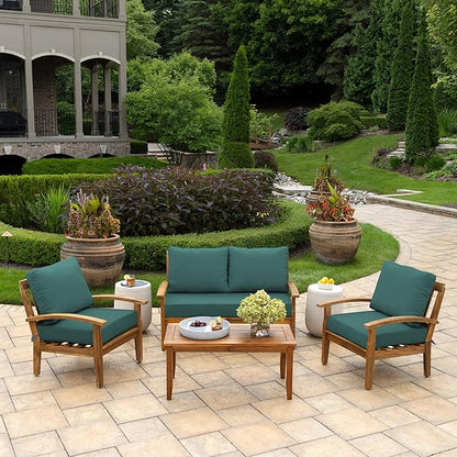 Arden Outdoor Loveseat Cushion Set, 48 x 24, Water Repellent, Fade Resistant, Cushion Set for Couch, Bench, and Swing, Peacock Blue Green Texture