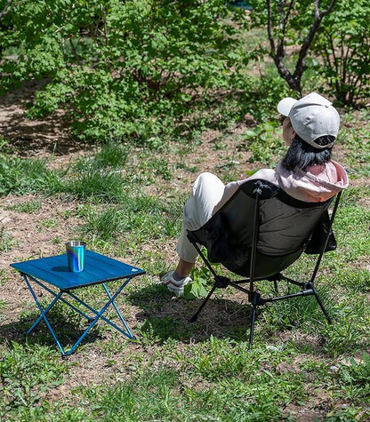 iClimb Ultralight Compact Camping Folding Beach Chair with Anti-Sinking Large Feet and Back Support Webbing (Yellow - Square Frame - 2PC)