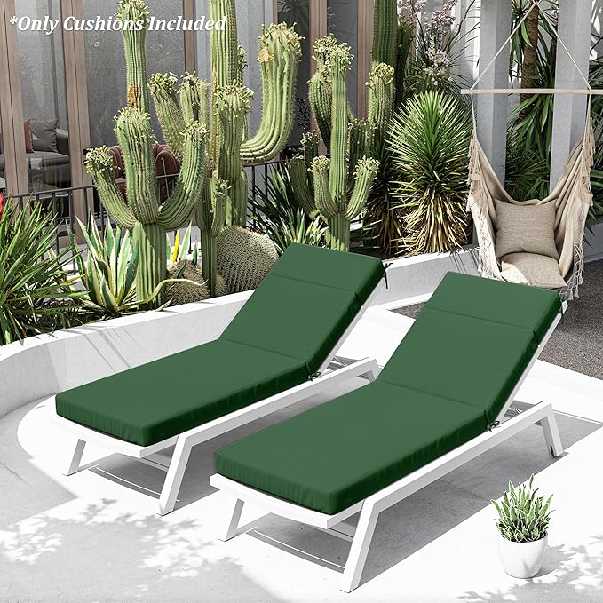 Chaise Lounge Cushion for Outdoor Furniture, Waterproof Fade and Tear Resistant Lounge Deck Chair Cushions for Patio Lawn Pool Resort Hotel