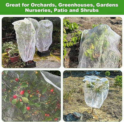 Large Fruit Tree Netting, 2 Pack 8x8Ft Garden Netting Pest Barrier Mesh Covers Bags with Zipper and Drawstring Insect Bird Cover Netting Plant Protection Covers for Vegetables Bushes