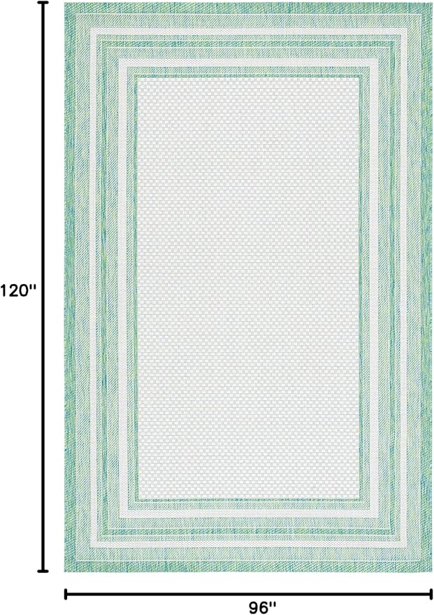 SAFAVIEH Courtyard Collection 8' x 10' Ivory/Green CY8475 Indoor/-Outdoor Waterproof Easy-Cleaning Patio Backyard Mudroom Area-Rug