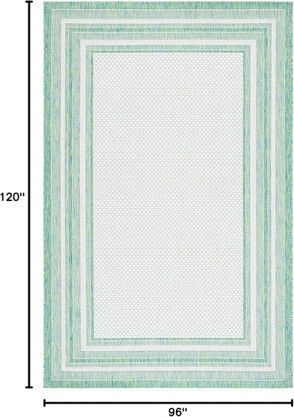 SAFAVIEH Courtyard Collection 8' x 10' Ivory/Green CY8475 Indoor/-Outdoor Waterproof Easy-Cleaning Patio Backyard Mudroom Area-Rug