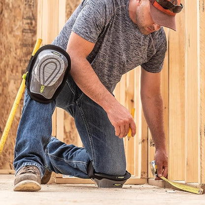 AWP Gel Stabilizer Non-Skid Knee Pads with Dual Layer Padding and Shock Stabilizer Caps for Flooring, Roofing, Decking for All-Day Support & Stability, Men and Women, One Size | L-22380-4