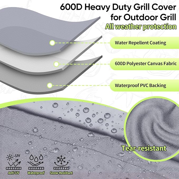 NEXCOVER Heavy Duty BBQ Grill Cover - 30 Inch, Waterproof, Fade Resistant, Rip Resistant for Weber, Brinkmann, Char Broil, Holland, Jenn Air