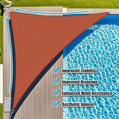 Amagenix Sun Shade Sail 8X10X12.8 Curved Edge Outdoor Shade Canopy Rust Red Breathable 95% UV Block Shade Cloth for Patio Garden Backyard (We Make Custom Size)