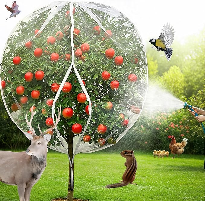 Fruit Tree Netting - Easy Install Plant Protection Cover, Reusable Garden Mesh Bag for Blueberry Bushes/Tomato - Block Birds/Insect/Squirrels (2, 6x7.2 FT)