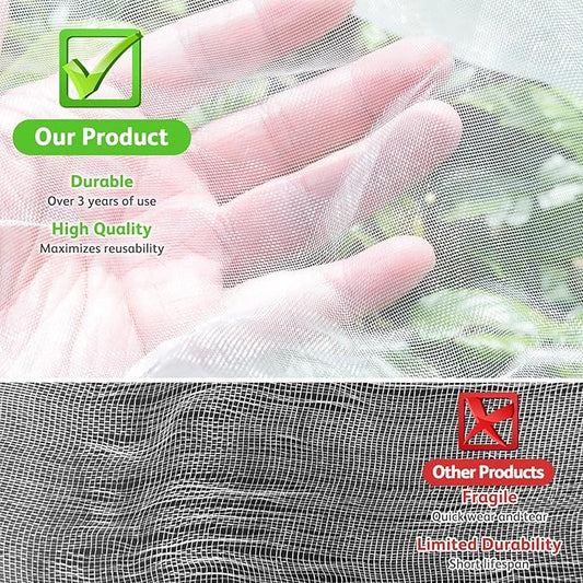 JOJOLEE Fruit Tree Netting for Garden Protection, 1Pc 8.2 x 6.5FT Insect Bird Nettings with Zipper and Drawstring, Plant Cover Mesh Net Bags for Blueberry Bushes, Tomatoes, Flowers