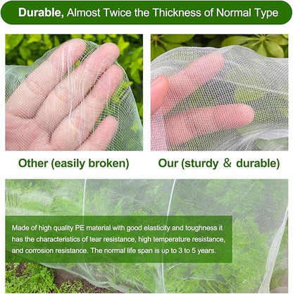 Garden Netting, Jevrench Durable Ultra Fine Garden Netting, Garden Plant Cover Row Cover Makes Plants, Vegetables, Fruits, and Flowers Grow Better (4ft x 50ft)