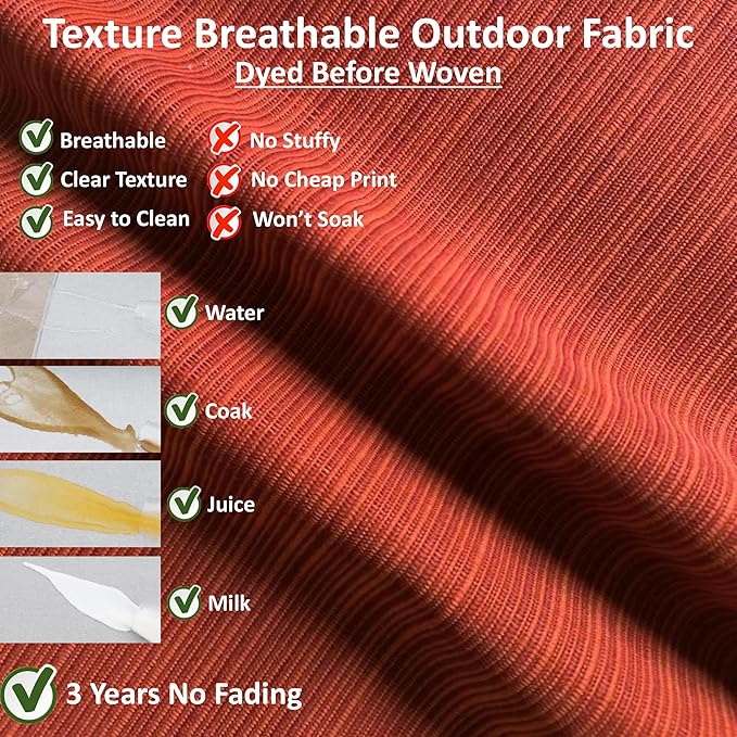 MEETHASUNY Outdoor Patio Furniture Replacement Cushions,24X24X5 Inch Deep Seat Chair Seat Back Cushion Set,All Weather Breathable Sectional Cushions for Patio Furniture Couch Loveseat,Brick Red