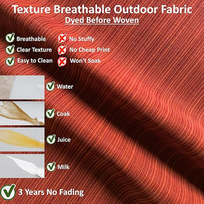 MEETHASUNY Outdoor Patio Furniture Replacement Cushions,24X24X5 Inch Deep Seat Chair Seat Back Cushion Set,All Weather Breathable Sectional Cushions for Patio Furniture Couch Loveseat,Brick Red