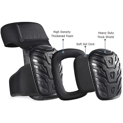 CE' CERDR Professional Knee Pads for Work - Heavy Duty Foam Padding Kneepads for Construction, Gardening, Flooring with Comfortable Gel Cushion to Save Your Knees (Thigh High)