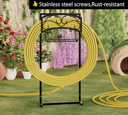 Fire Beauty Garden Hose Holder,Freestanding Water Hose Holder,In ground Hose Rack Organizer for Outdoor,Detachable Water Hose Holder Stake,Hose Reel Stand,Hose Hanger Rack for Lawn Yard