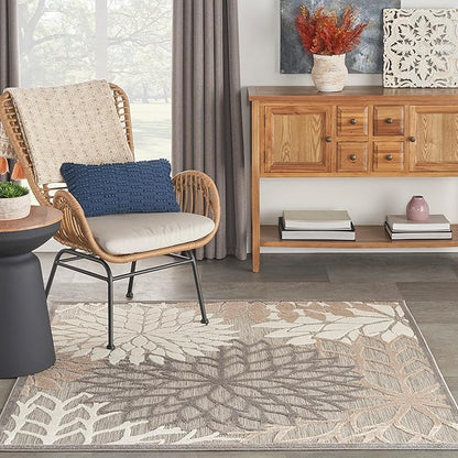 Nourison Home Home Aloha 5' x Square Natural Tropical Rug