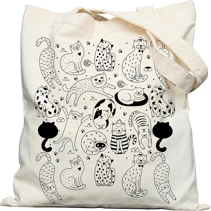 Double-Sided Canvas Tote Bag for Women with Magnetic Snap, Wide Strap & Inner Pocket for Work, Shopping, Travel