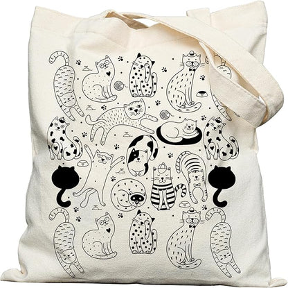 Double-Sided Canvas Tote Bag for Women with Magnetic Snap, Wide Strap & Inner Pocket for Work, Shopping, Travel