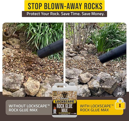 Lockscape Sticky Rock or Sticky Mulch Glue for Landscaping with Sprayer 1 Gallon, Max Rock Glue for Landscape & PetraTools HD101 Bundle, Lockdown Gravel or Mulch for Landscaping Hold (Stone Max)